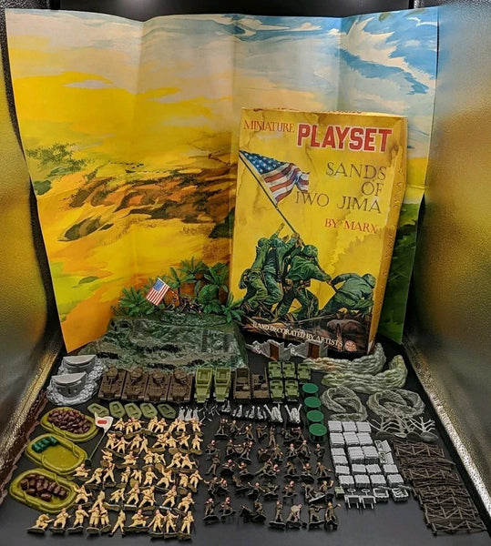 VINTAGE 1963 SANDS OF IWO JIMA MINIATURE PLAYSET BY LOUIS MARX TOY HONG KONG