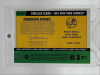 MICKEY MANTLE MARIS 2001 UPPER DECK VINTAGE GAME USED PATCH /100 Q0M-392