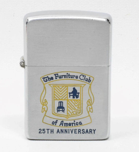 Vintage 1948-49 Zippo Lighter 3 Barrel Furniture Club of America 25th Ann. UNLIT
